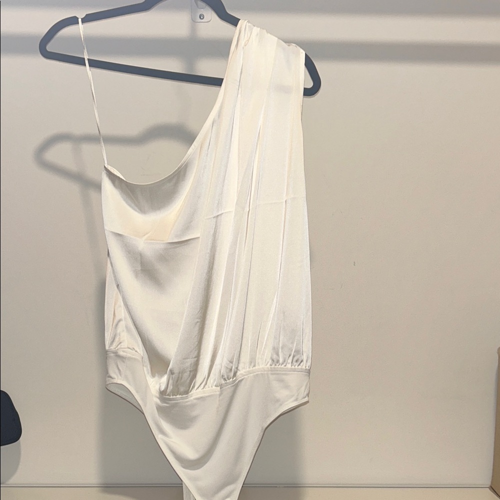 Express Off-White Satin Top